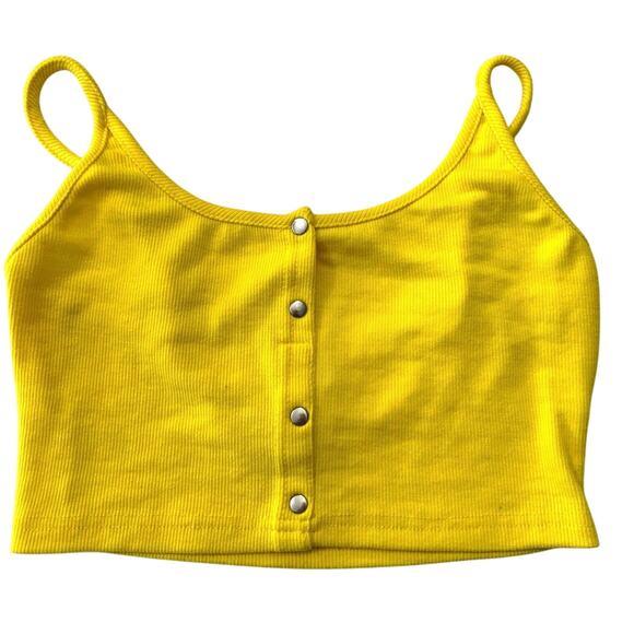 Hot & Delicious Tops - Hot & Delicious yellow crop cami tank metal embellishment sz L  summer beach